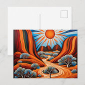 Australische Outback Art Briefkaart (Voorkant / Achterkant)