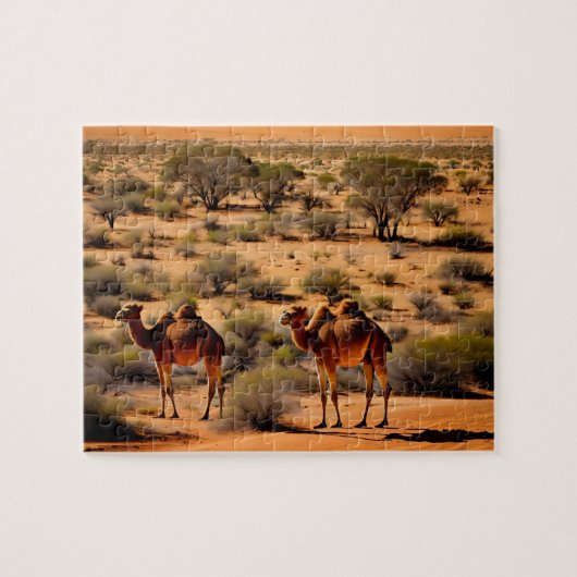 Australische outback kamelen, puzzel legpuzzel (Horizontaal)