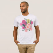 Australische Outback Pink en Yellow Blooms T-shirt (Voorkant volledig)