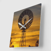 Australische Outback Windmill Sunset Wall klok (Hoek)