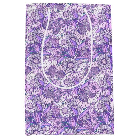 Australische Paarse Wildflower Garden Medium Cadeauzakje (Voorkant)