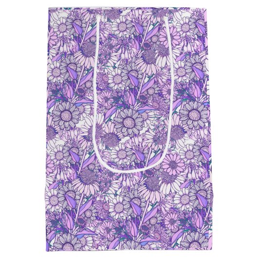 Australische Paarse Wildflower Garden Medium Cadeauzakje (Achterkant)