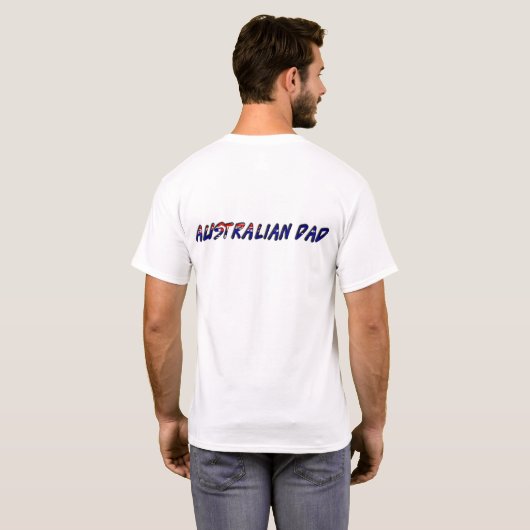 Australische papa Australië Vlag Typografie T-shirt (Achterkant volledig)
