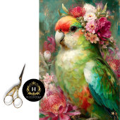 Australische Papegaai Inheemse Bloemenkroon Decoup Tissuepapier