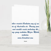 Australische papegaai, kaketoe kaart (Achterkant)