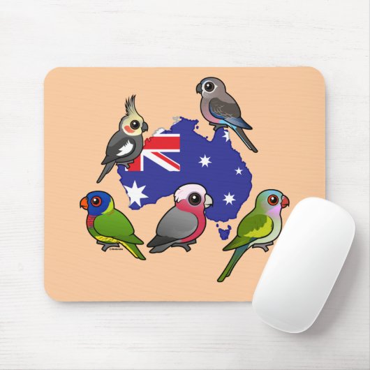 Australische parrots muismat (Met muis)