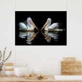 Australische Pelicans achtergrond Poster (Keuken)