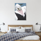 Australische pelikaan komt dicht canvas afdruk (Insitu (Slaapkamer))