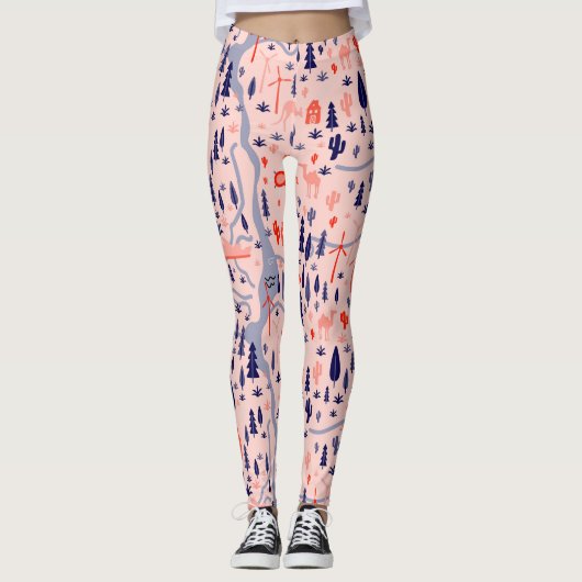 Australische pictogrammen, naadloos decoratief pat leggings (Voorkant)