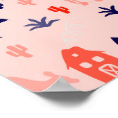 Australische pictogrammen, naadloos decoratief pat poster (Hoek)