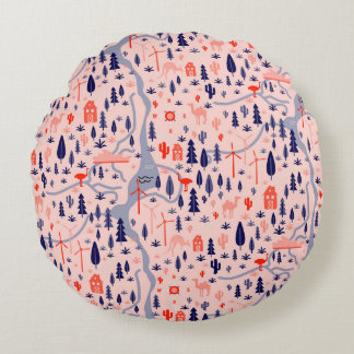 Australische pictogrammen, naadloos decoratief pat rond kussen