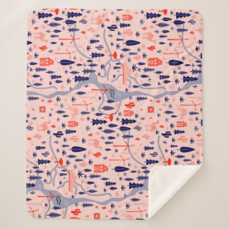 Australische pictogrammen, naadloos decoratief pat sherpa deken