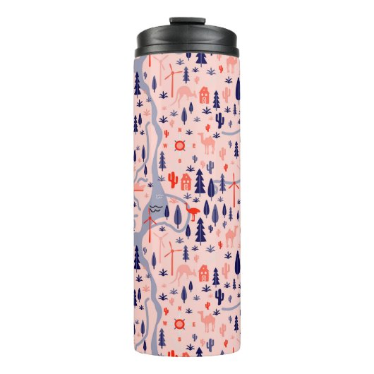 Australische pictogrammen, naadloos decoratief pat thermosbeker (Voorkant)