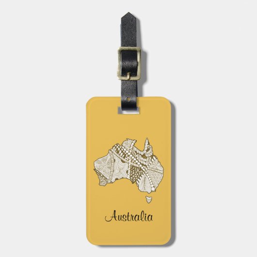 Australische platenkunst bagagelabel (Voorkant verticaal)