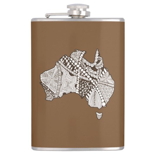 Australische platenkunst heupfles (Voorkant)
