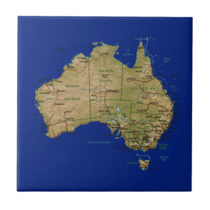 Australische plattegrond tegeltje