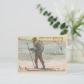  Australische postbode bezorgt post op ski's Briefkaart (Staand voorkant)