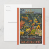 Australische Poster voor reizen met grote barrière Briefkaart (Voorkant / Achterkant)