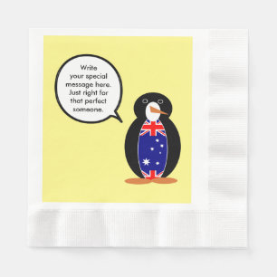 Australische pratende mevrouw pinguïn gepersonalis servet