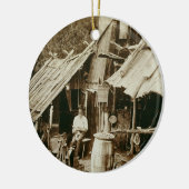 Australische prospector, c.1880s (sepia foto) keramisch ornament (Links)
