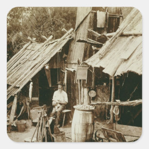 Australische prospector, c.1880s (sepia foto) vierkante sticker