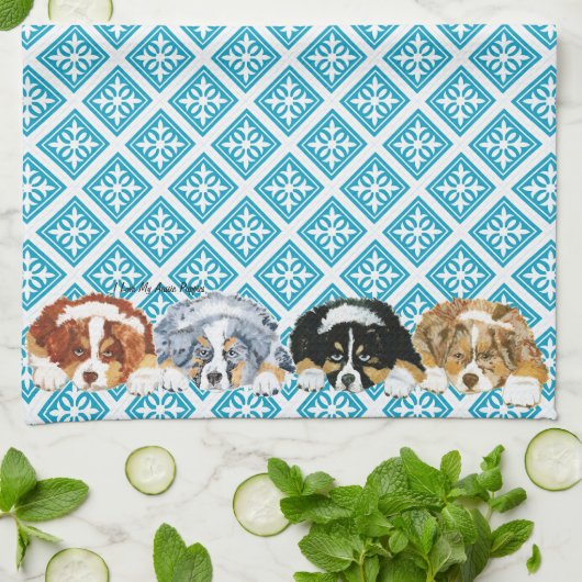 Australische Puppies van Shepherd Theedoek (Gevouwen)