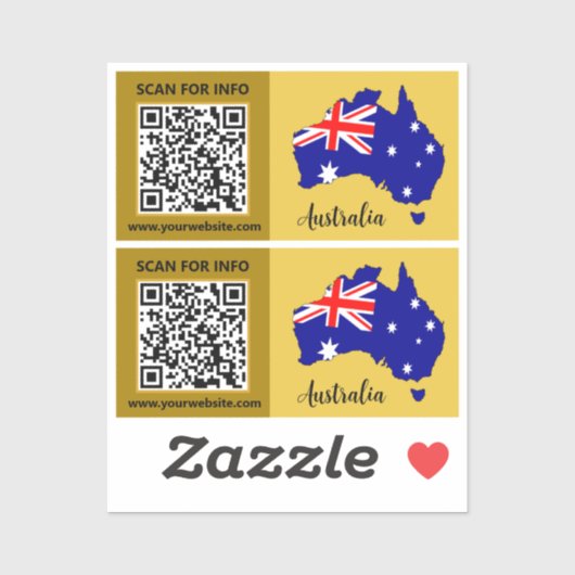 Australische QR-code Stickers, moderne Australisch Sticker (Vel)