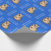 Australische Quokka Aangepaste Blauwe Kleur Cadeaupapier (Hoek)