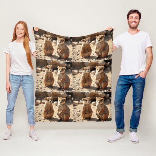 Australische Quokka Twins, Fleece Deken (In situ)