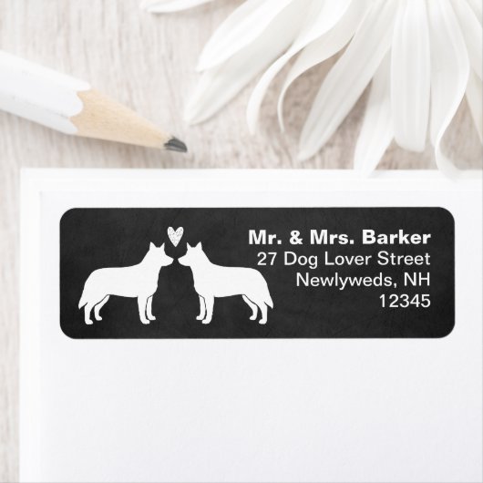 Australische rasterhond Silhouettes Heelers Couple Etiket (Insitu)