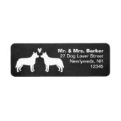 Australische rasterhond Silhouettes Heelers Couple Etiket (Voorkant)