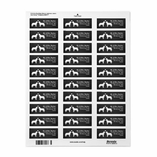 Australische rasterhond Silhouettes Heelers Couple Etiket (Full Sheet)