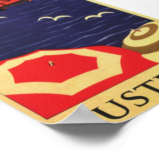 Australische reisaffiche voor strand poster (Hoek)