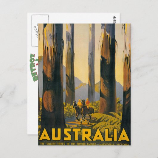 Australische reisposter bestemming briefkaart (Voorkant / Achterkant)