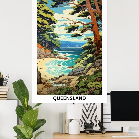 Australische Reisposter, Daintree, QLD Poster (Thuiskantoor)