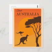 Australische reisposter Kangaroo Briefkaart (Voorkant / Achterkant)