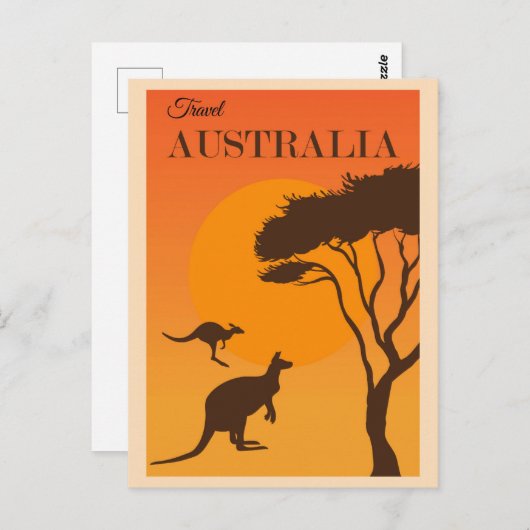 Australische reisposter Kangaroo Briefkaart (Voorkant / Achterkant)