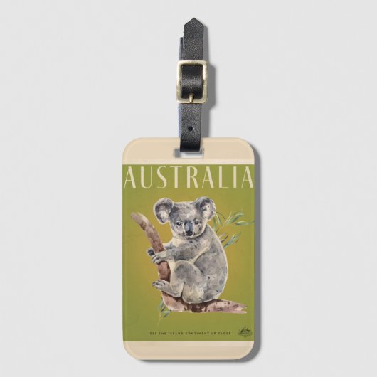  Australische reisposter Koala Bagagelabel (Voorkant (verticaal))