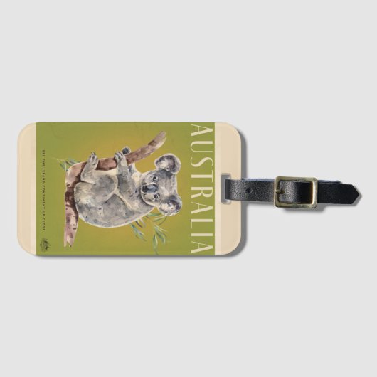 Australische reisposter Koala Bagagelabel (Voorkant (horizontaal))