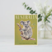Australische reisposter Koala Briefkaart (Staand voorkant)