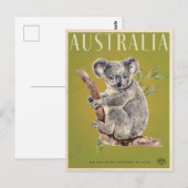 Australische reisposter Koala Briefkaart (Voorkant / Achterkant)