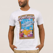 Australische reisposter voor onderwaterhaaien t-shirt (Voorkant)