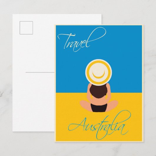 Australische  reisposter voor strand briefkaart (Voorkant / Achterkant)