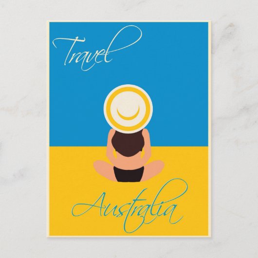 Australische  reisposter voor strand briefkaart (Voorkant)