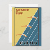 Australische  Retro Beach Travel poster Briefkaart (Voorkant / Achterkant)