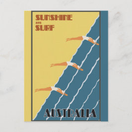 Australische Retro Beach Travel poster Briefkaart
