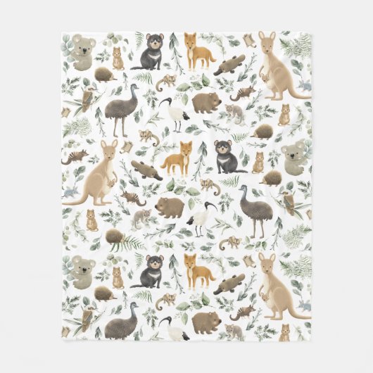 Australische reuzenboon Eucalyptus Fleece Deken (Voorkant)