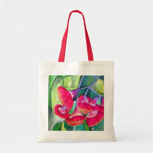 Australische rode bloeiende gumnoten aquarel kunst tote bag (Voorkant)