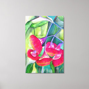 Australische rode bloeiende waterverf canvas afdruk