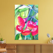 Australische rode bloeiende waterverf canvas afdruk (Insitu (Woonkamer))